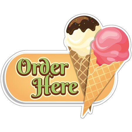 Signmission Ice Cream Order Here Concession Stand Food Truck Sticker, 12" x 4.5", D-DC-12 Ice Cream Order Here19 D-DC-12 Ice Cream Order Here19
